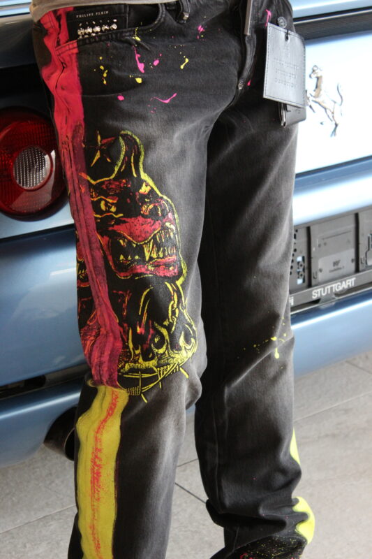 Philipp Plein Skinny-Jeans mit hohem Bund in Schwarz für Herren Herren Bekleidung Jeans Röhrenjeans 